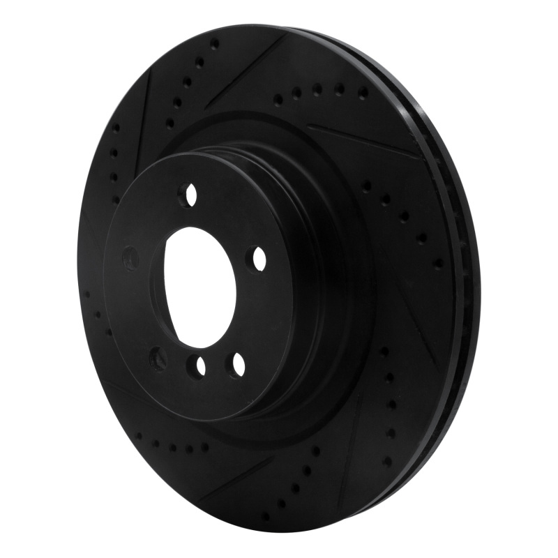 Land Rover Range Rover Brake Rotor (1) - Front Left - R1 Concepts - Drilled & Slotted - Black - `06-`09